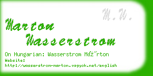 marton wasserstrom business card